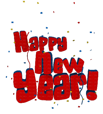 Skaczący napis szczęśliwego nowego roku